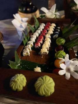Festive dessert and sweets display at the Dashain and Tihar celebration