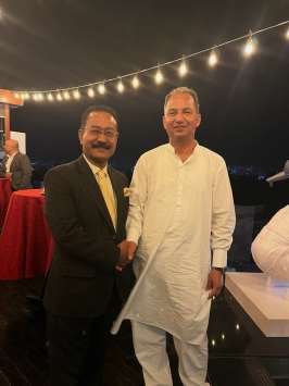 Two guests at the Dashain and Tihar celebration, Vivanta by Taj