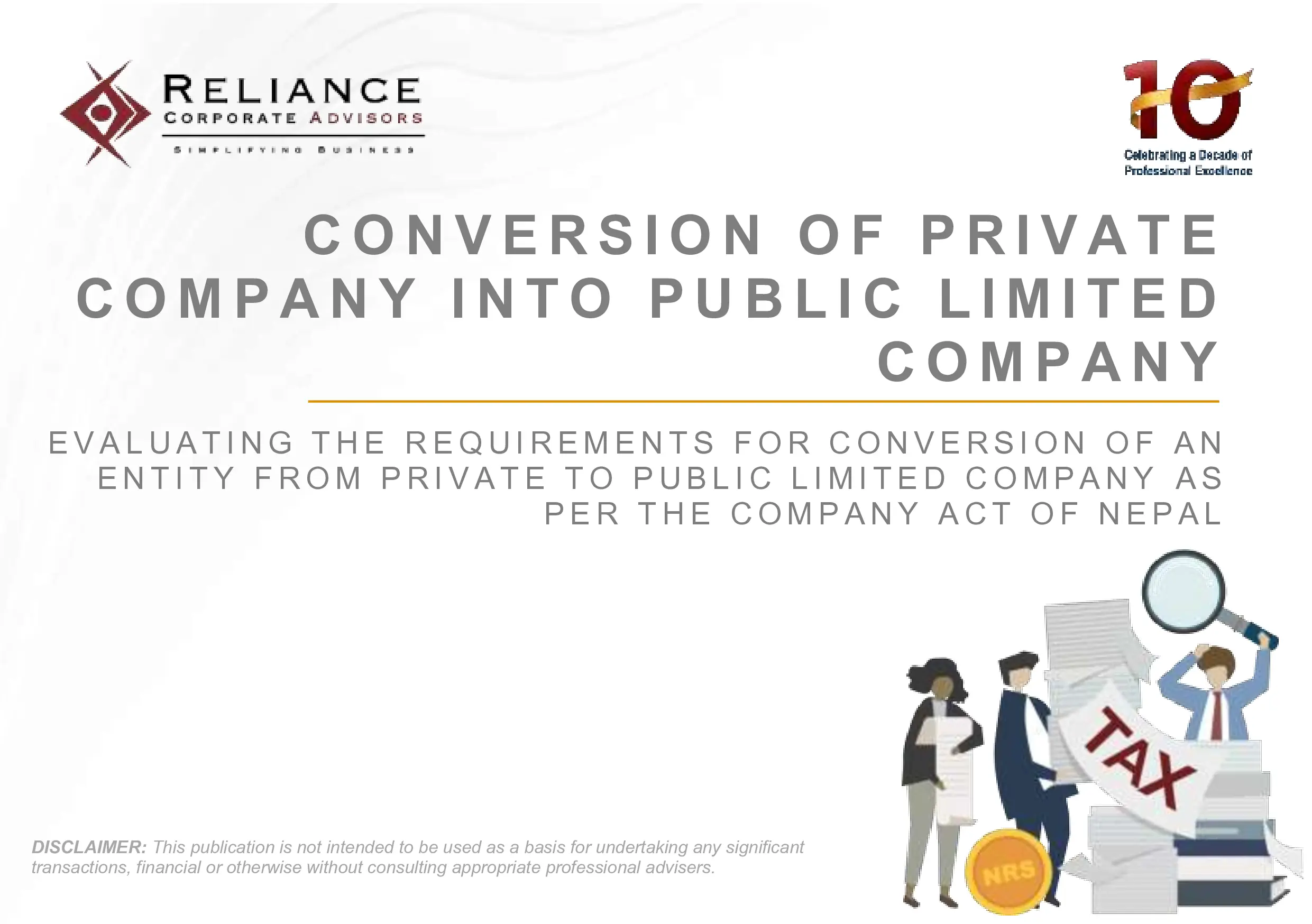 Conversion of a Private Company into a Public Limited Company — Reliance Corporate Advisors insight