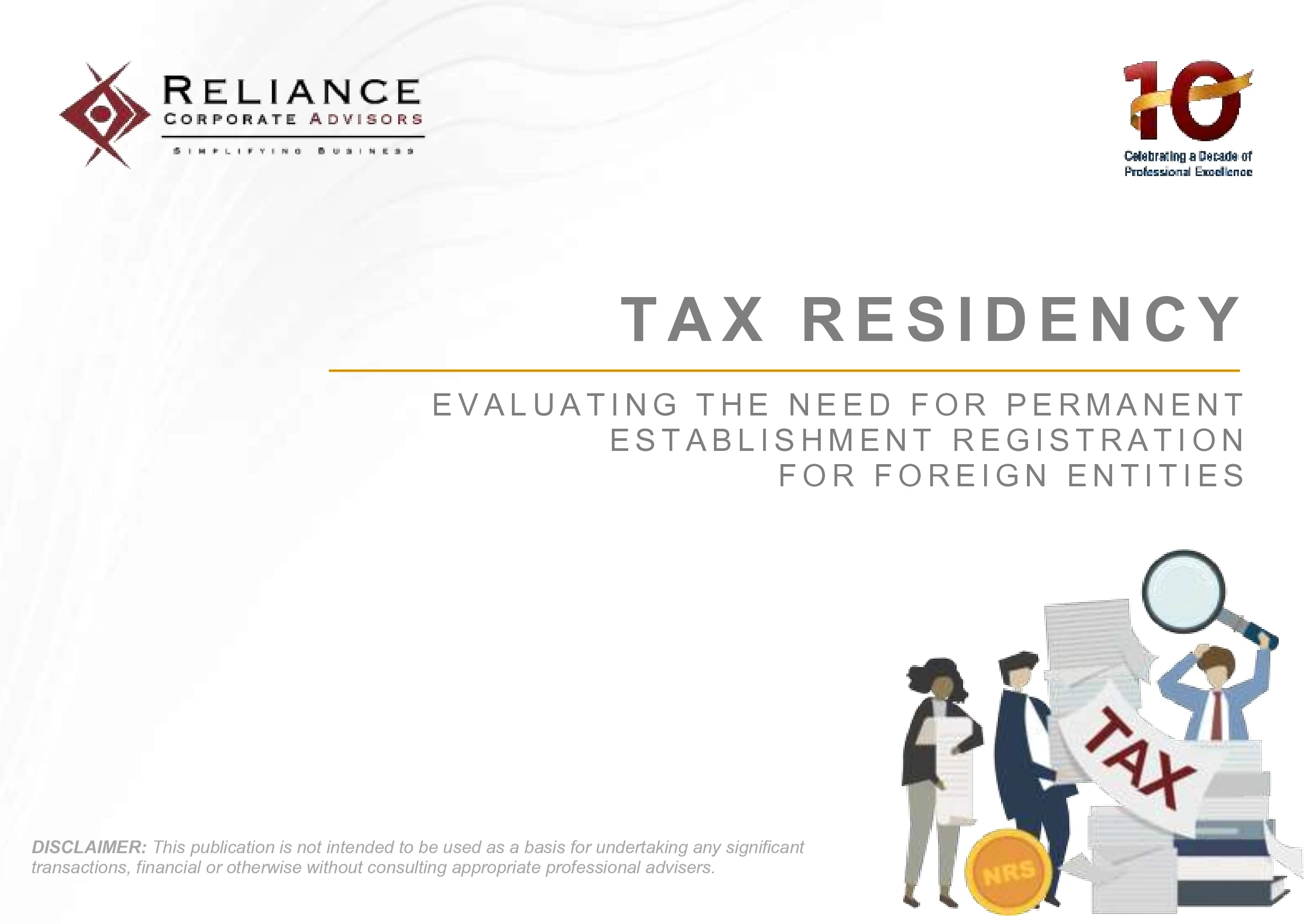 Tax Residency & Permanent Establishment in Nepal — Reliance Corporate Advisors insight